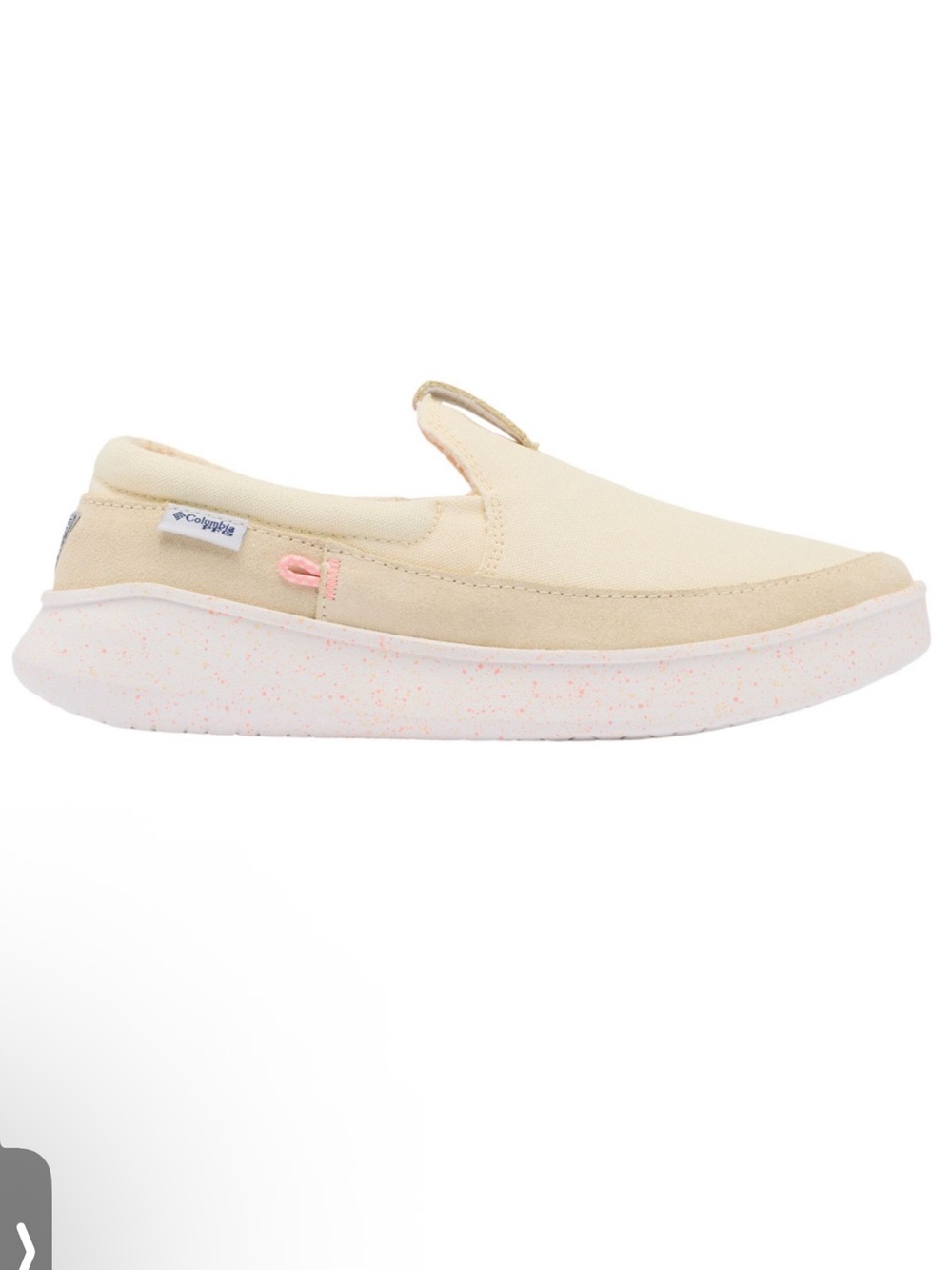 New NIB Columbia Cream Slip-On Shoe with Pink Speckle Boat Shoes Sz 9 & 10